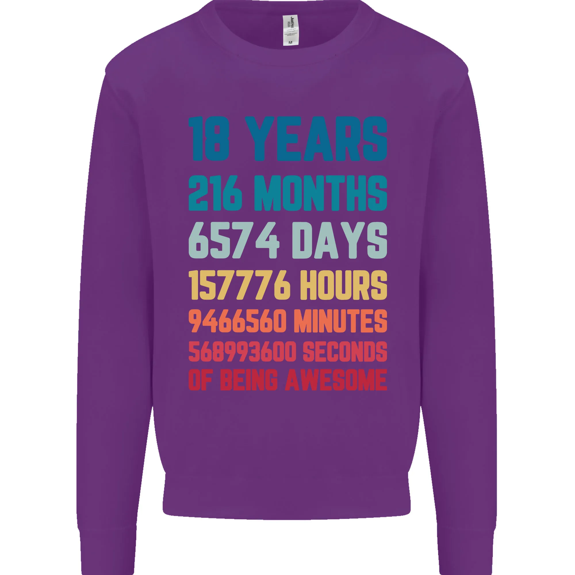 18th Birthday 18 Year Old Mens Sweatshirt Jumper