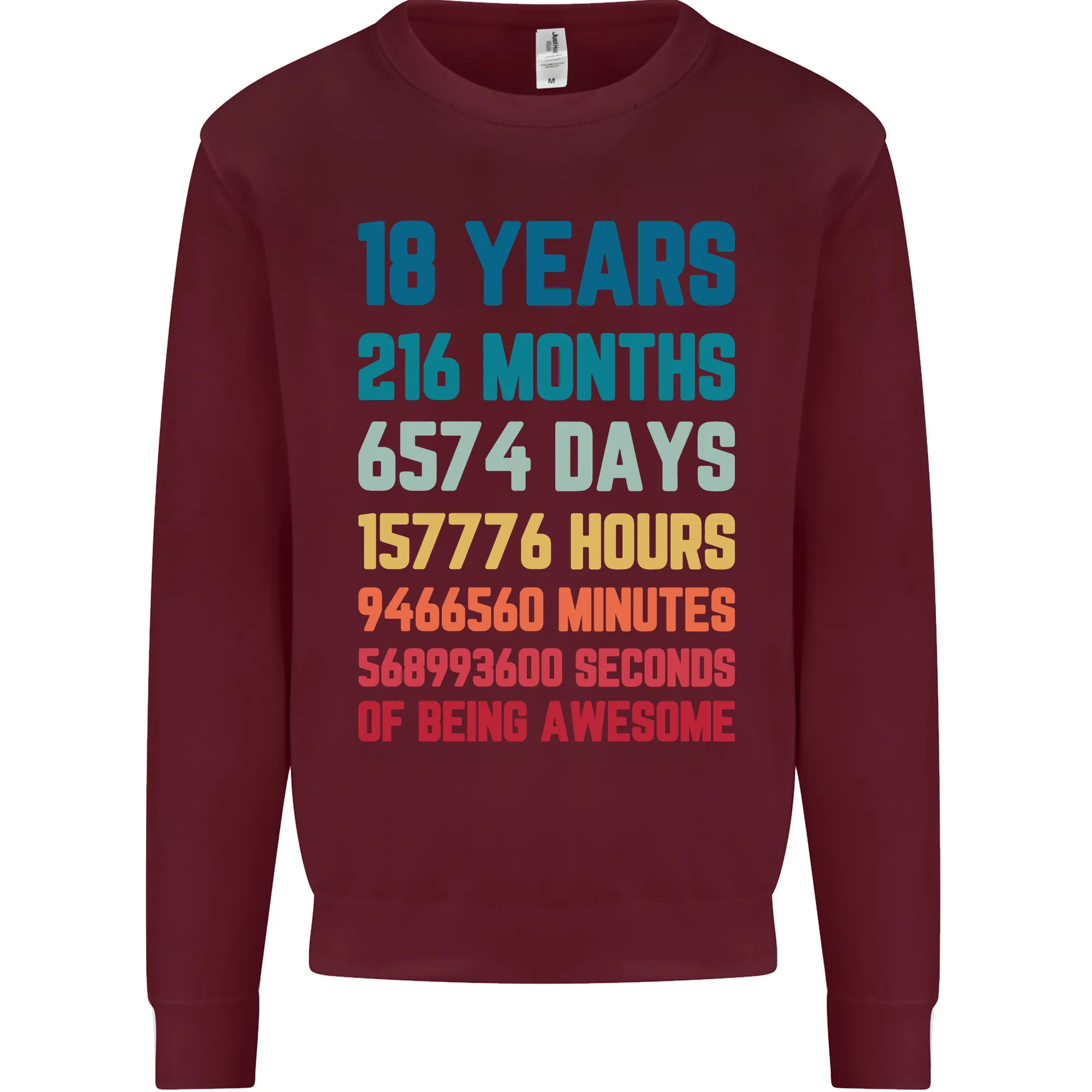 18th Birthday 18 Year Old Mens Sweatshirt Jumper