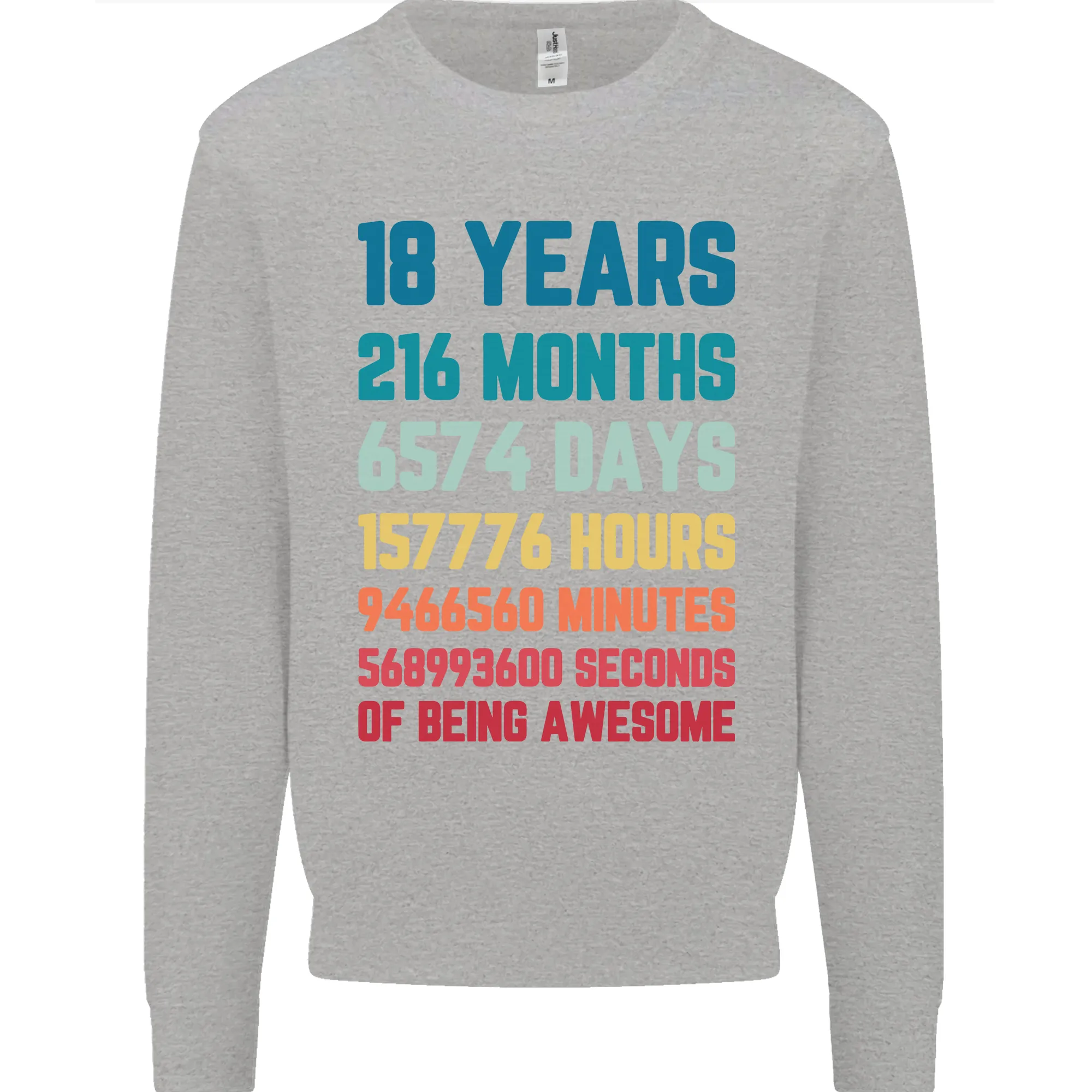 18th Birthday 18 Year Old Mens Sweatshirt Jumper