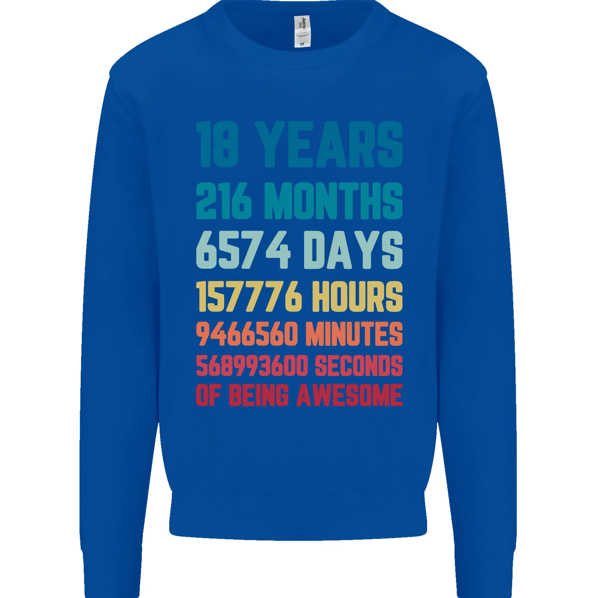 18th Birthday 18 Year Old Mens Sweatshirt Jumper