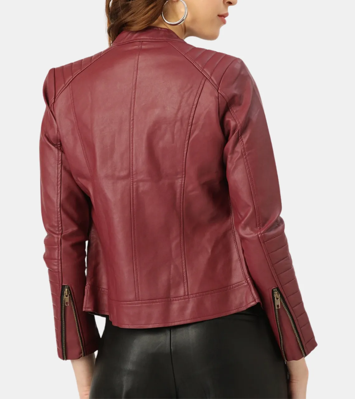 Aubrielle Women's Cherry Leather Jacket