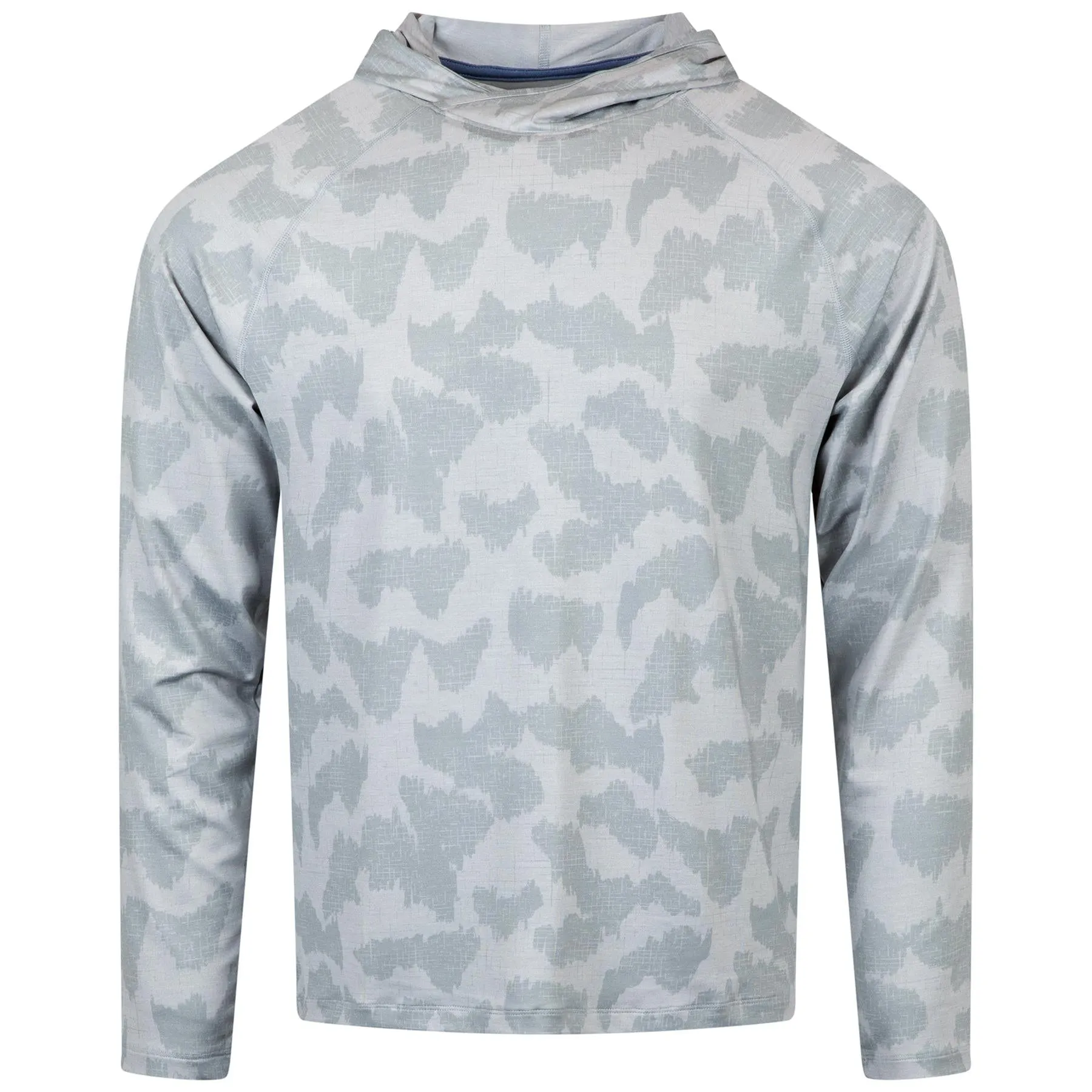 Aurora Windowpane Camo Performance T-Shirt Hoodie Gale Grey - AW24