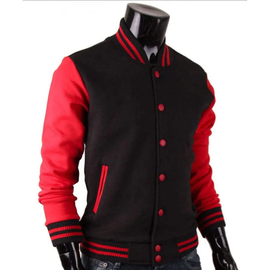 Baseball Letterman Red and Black Varsity Jacket