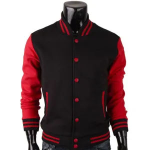 Baseball Letterman Red and Black Varsity Jacket