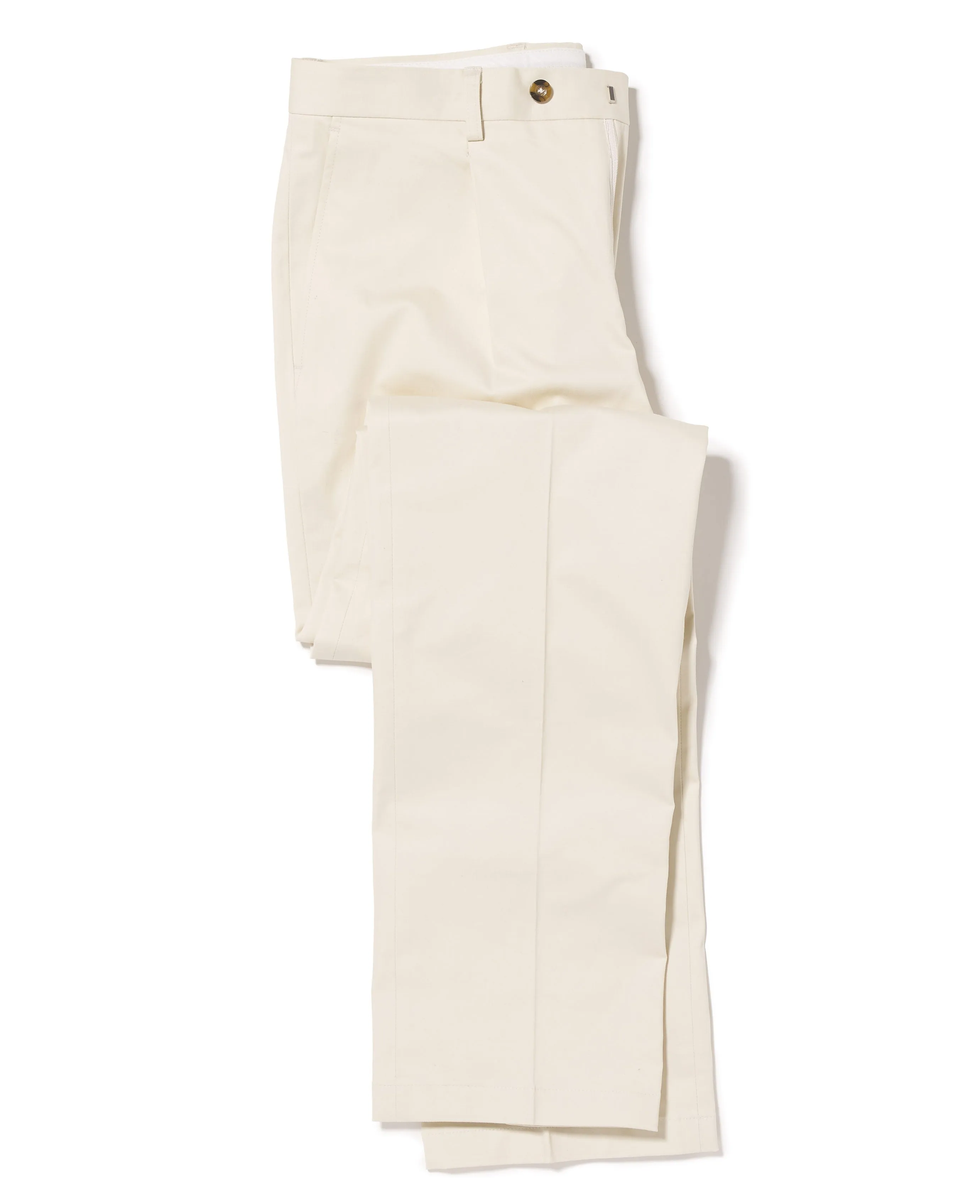 Beige Pleat Front Stretch Classic Fit Chinos