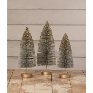 Bethany Lowe Midnight Shine Bottle Brush Trees, Set Of 3