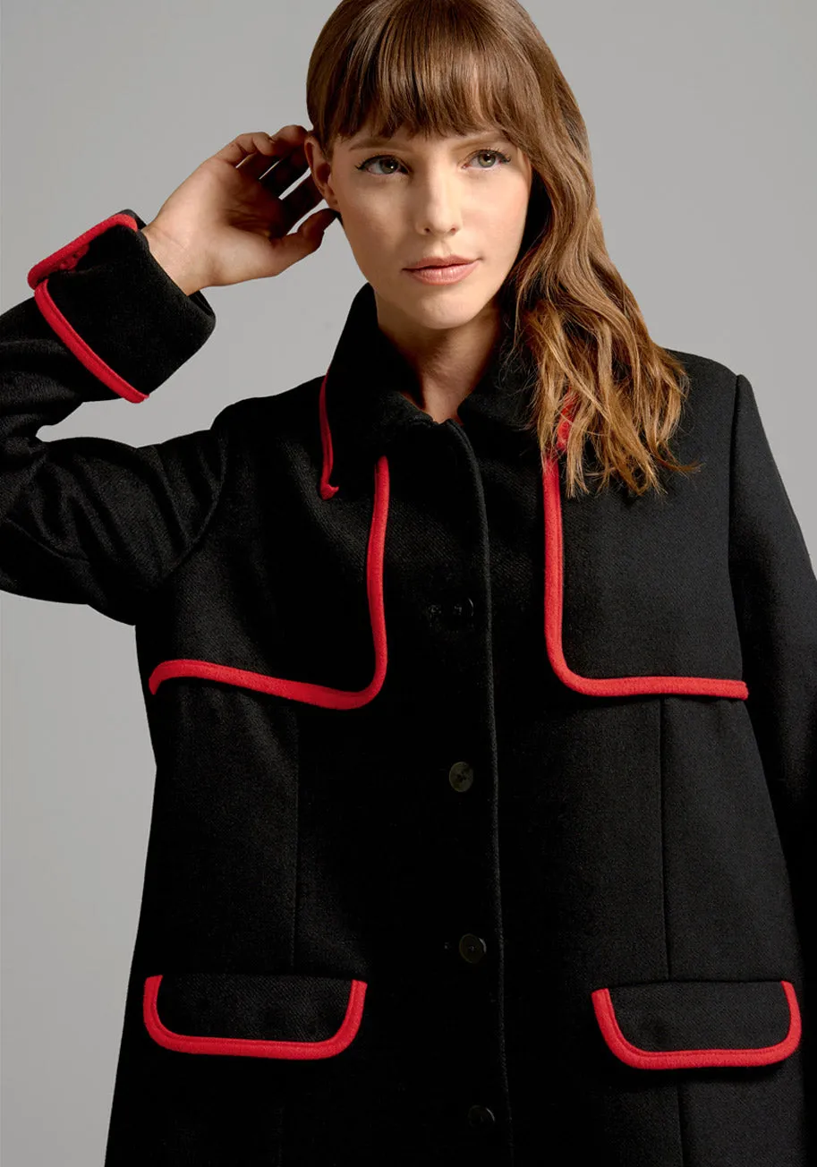 Black Licorice Wool Coat