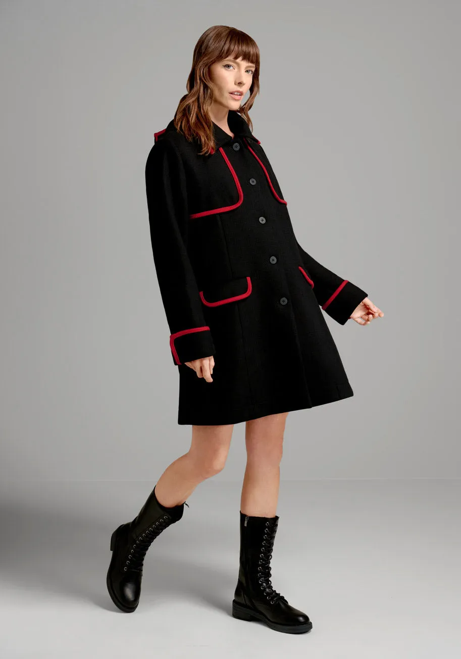 Black Licorice Wool Coat