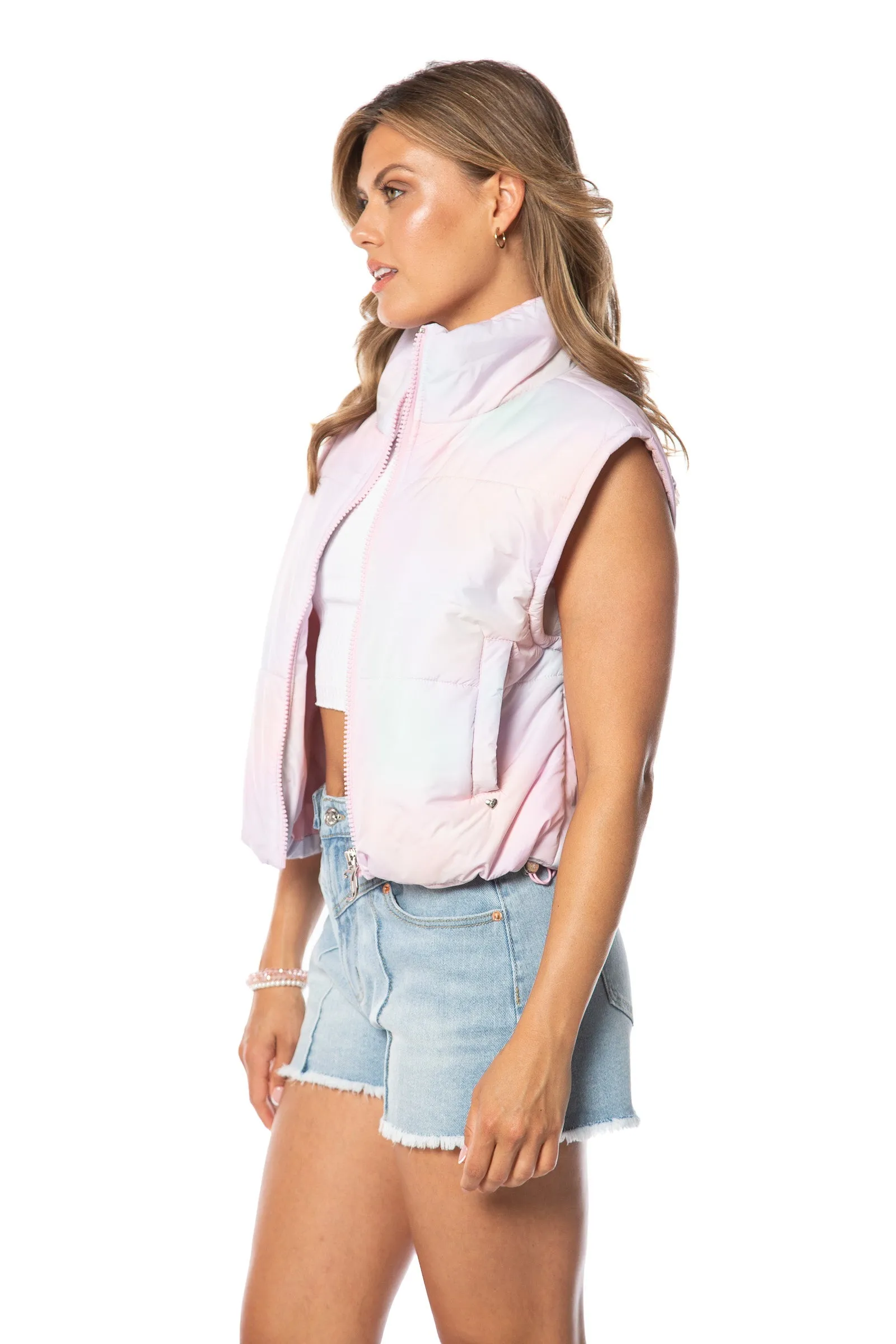 Boxy Mock Neck Vest