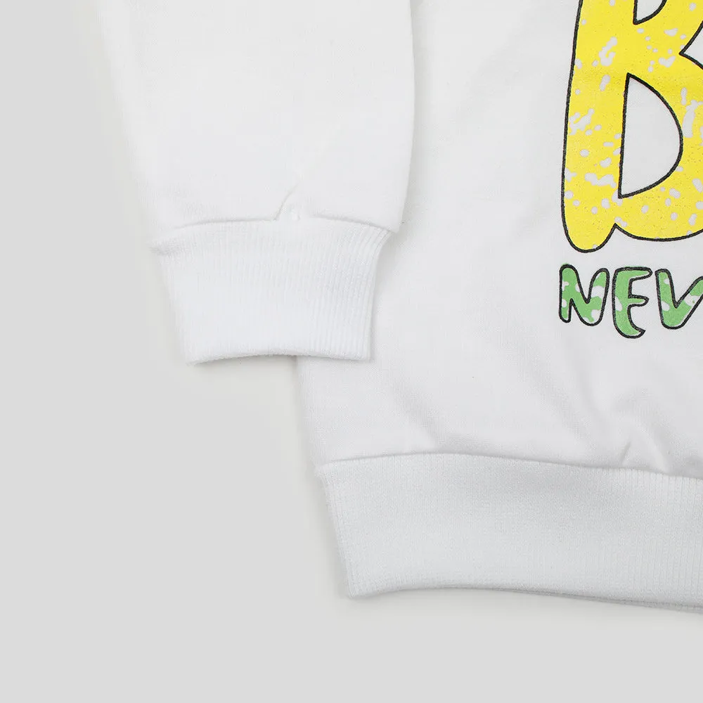 Boys Full Sleeves Hoodie - White