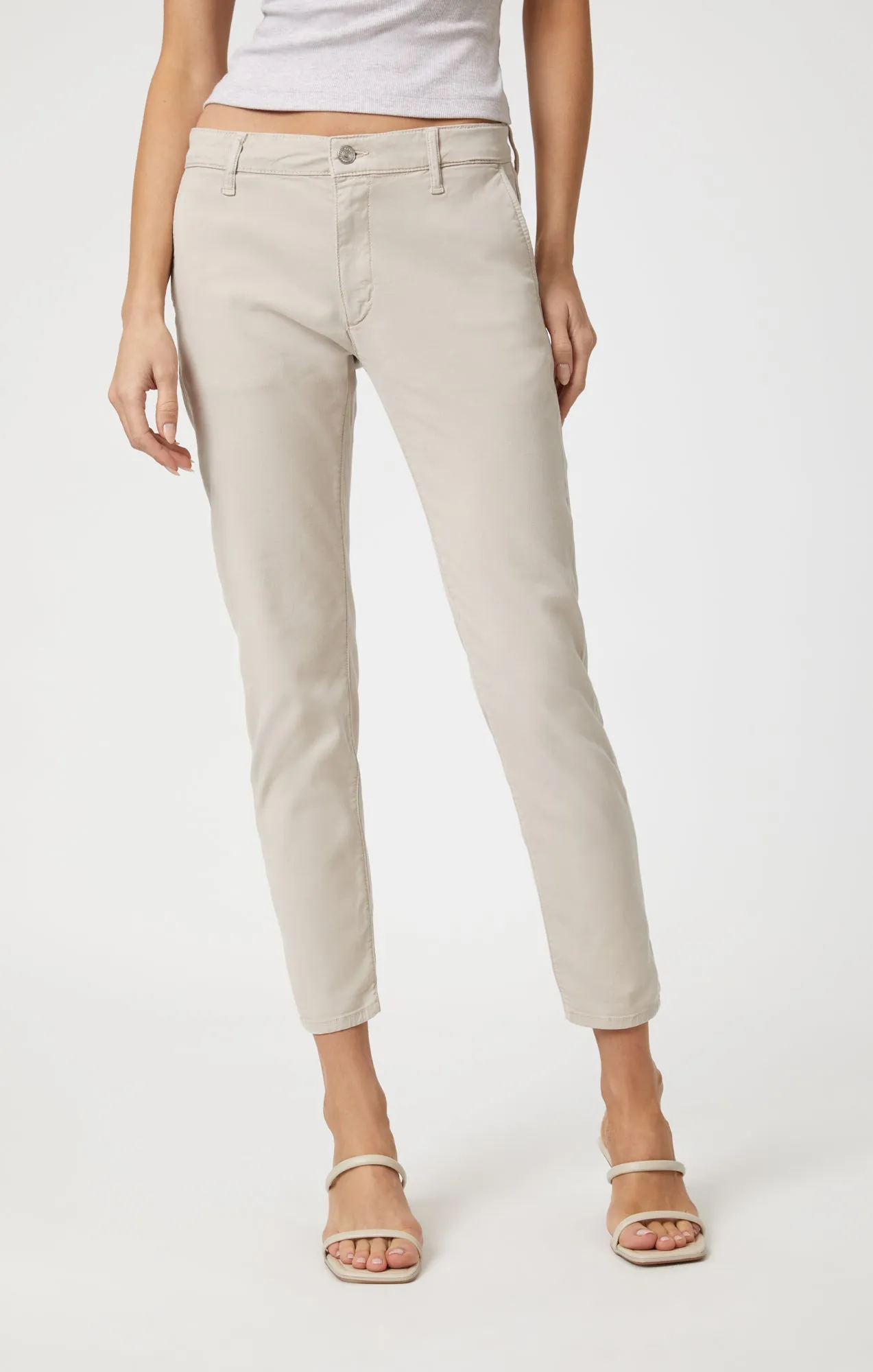 BROOKE SLIM CHINO IN SILVER GREY LUXE TWILL