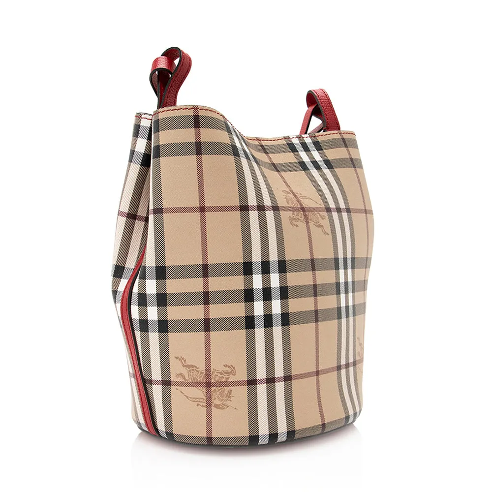 Burberry Haymarket Check Small Bucket Bag (SHF-20280)