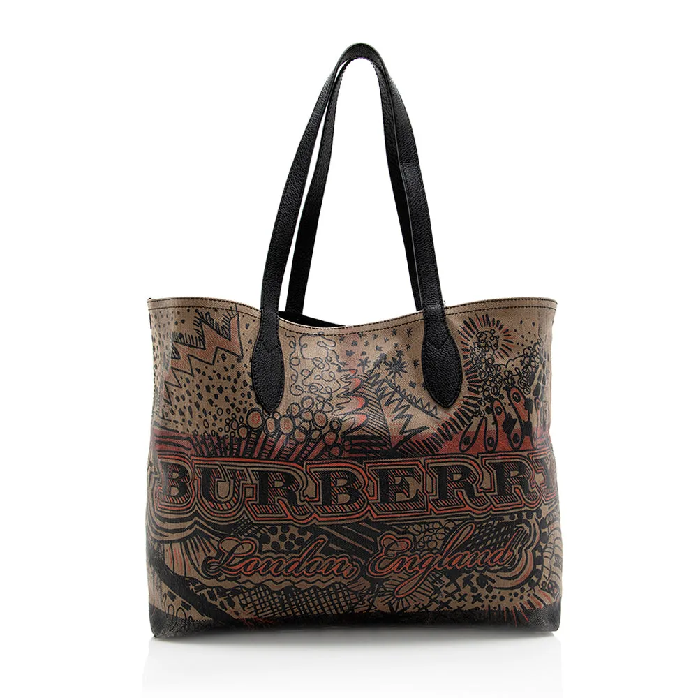 Burberry Mega Check Doodle Medium Tote (SHF-18394)