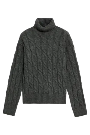 Cable Knit Roll Neck Jumper