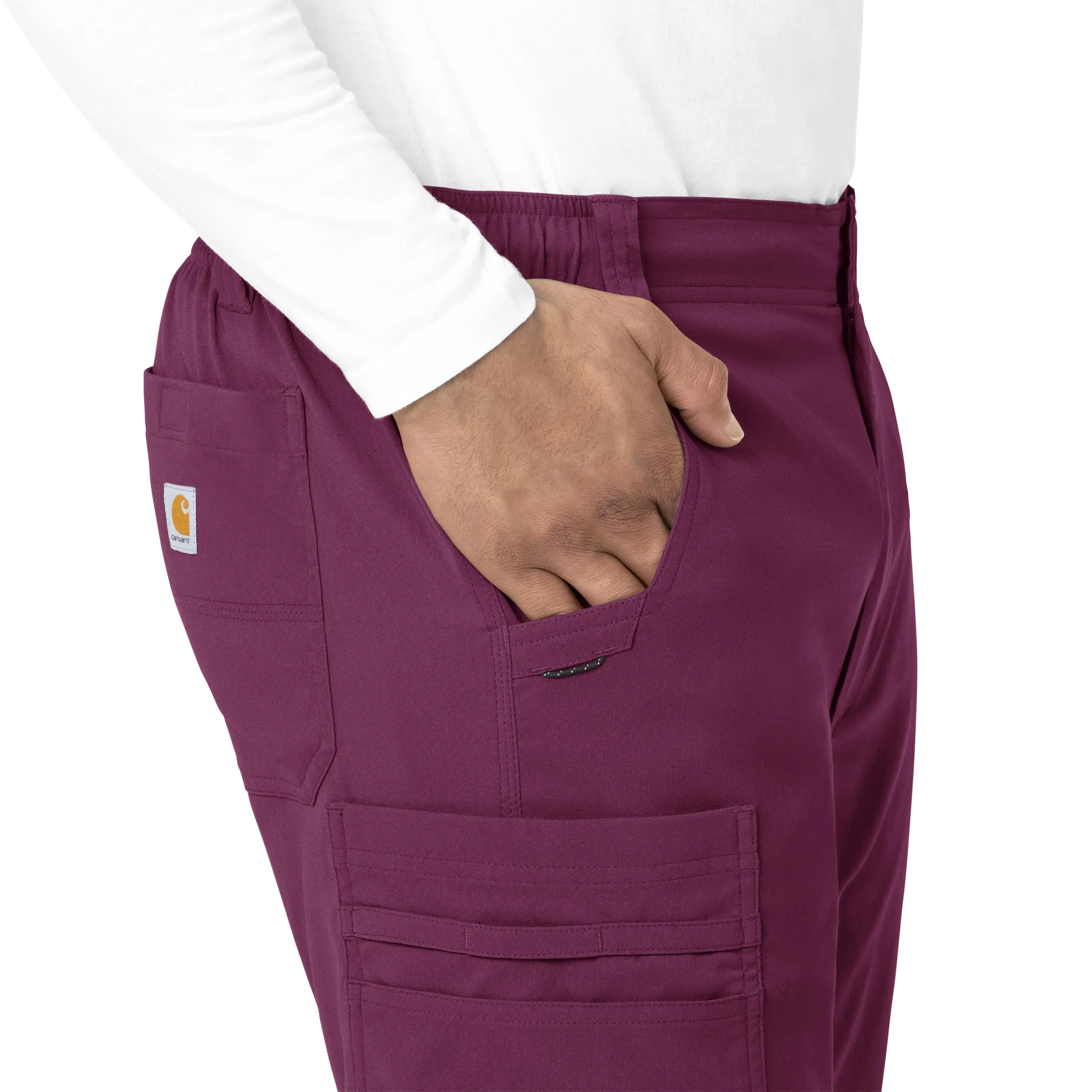 Carhartt Rugged Flex Peak Men's Straight Leg Cargo Scrub Pant - Wine