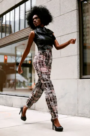 Chiffon Plaid Pants