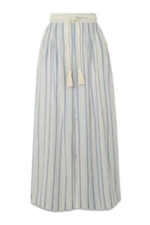 Chintz Striped Cotton Wide-leg Trousers