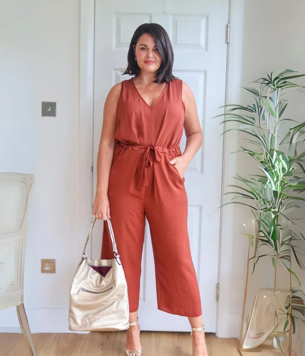 Copper Sleeveless Jumpsuit