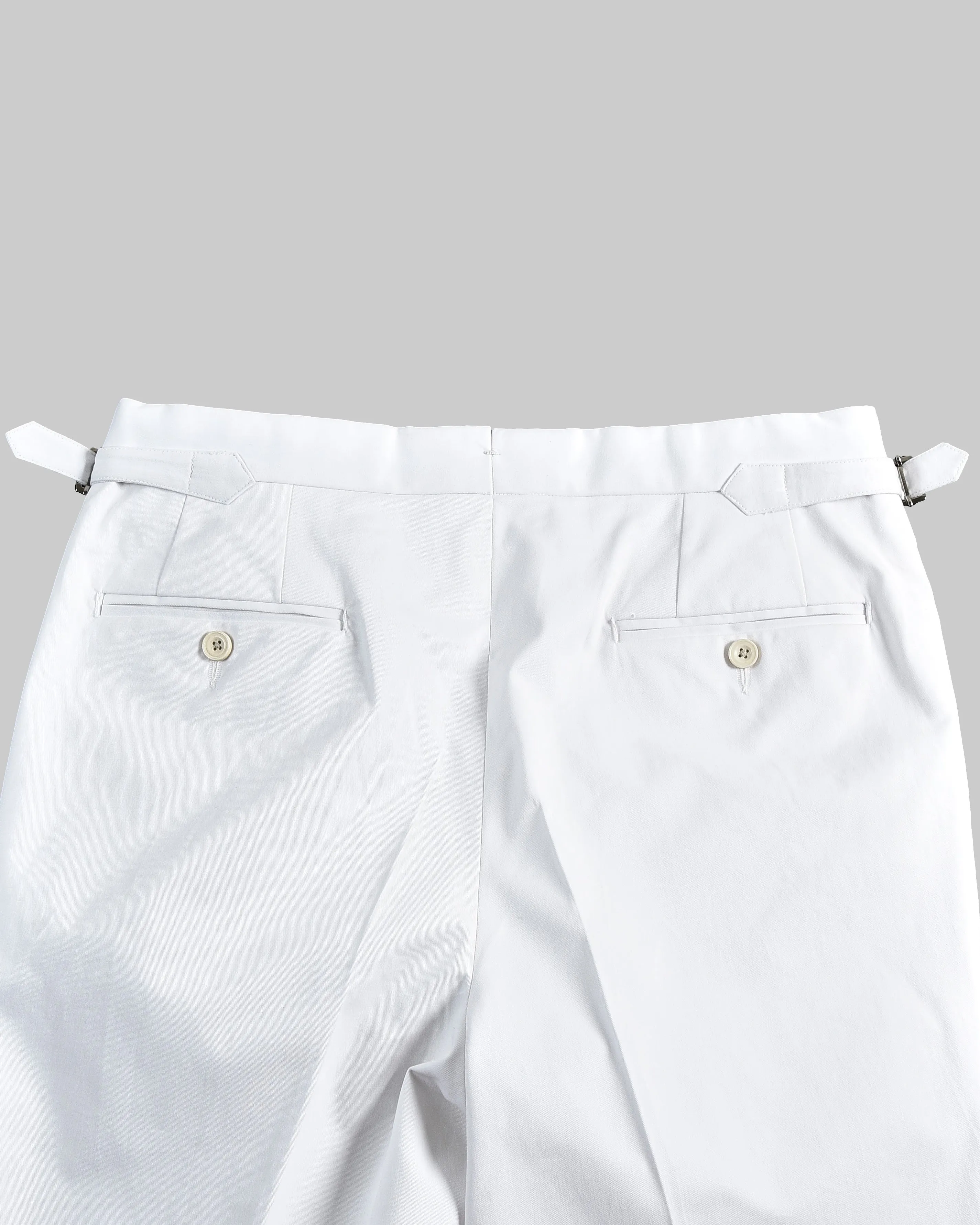 Cotton: White Summer Twill Dress Pant