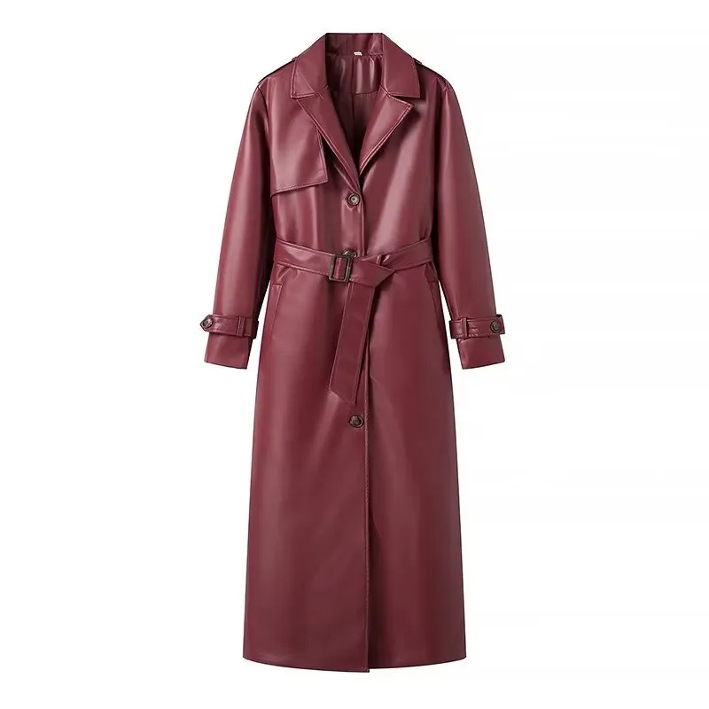 Fatima Leather Trench Coat