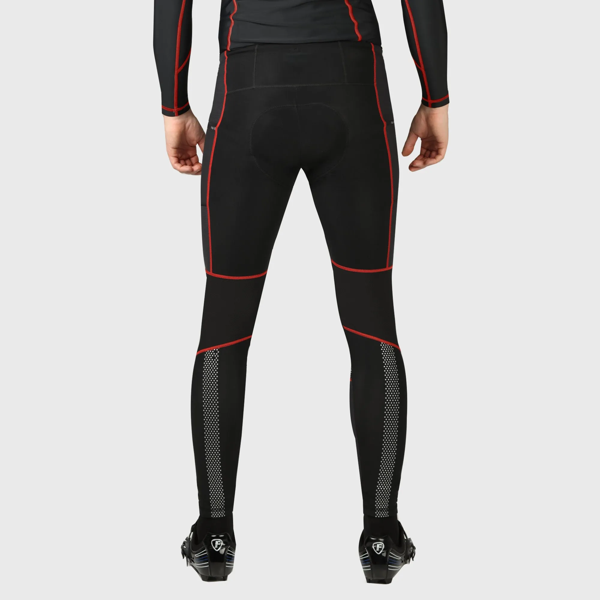 Fdx All Day Men's & Boy's Red Thermal Padded Cycling Tights