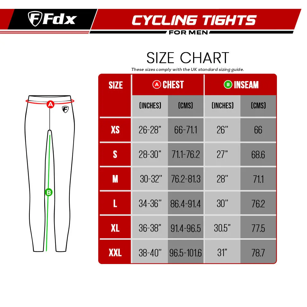 Fdx All Day Men's & Boy's Red Thermal Padded Cycling Tights