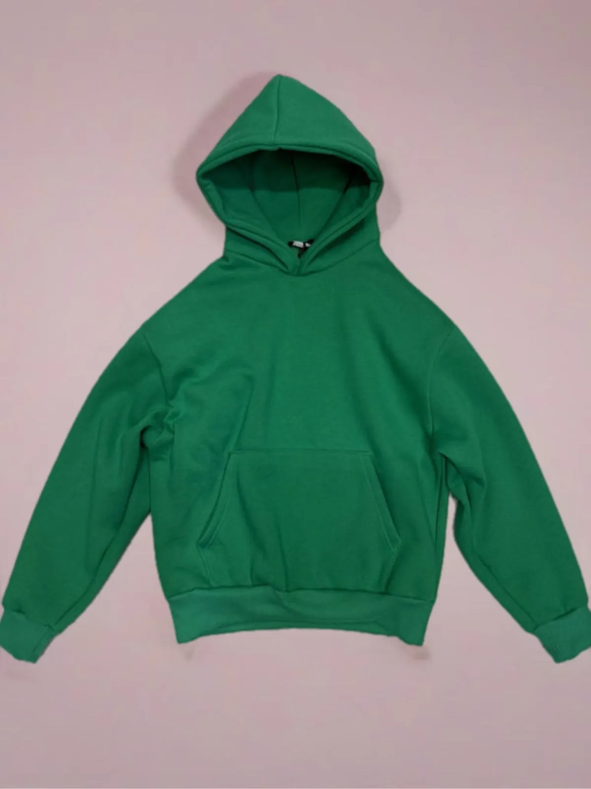 Felpa hoodie drip boxy fit basic verde