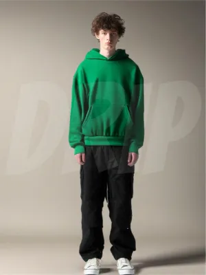 Felpa hoodie drip boxy fit basic verde