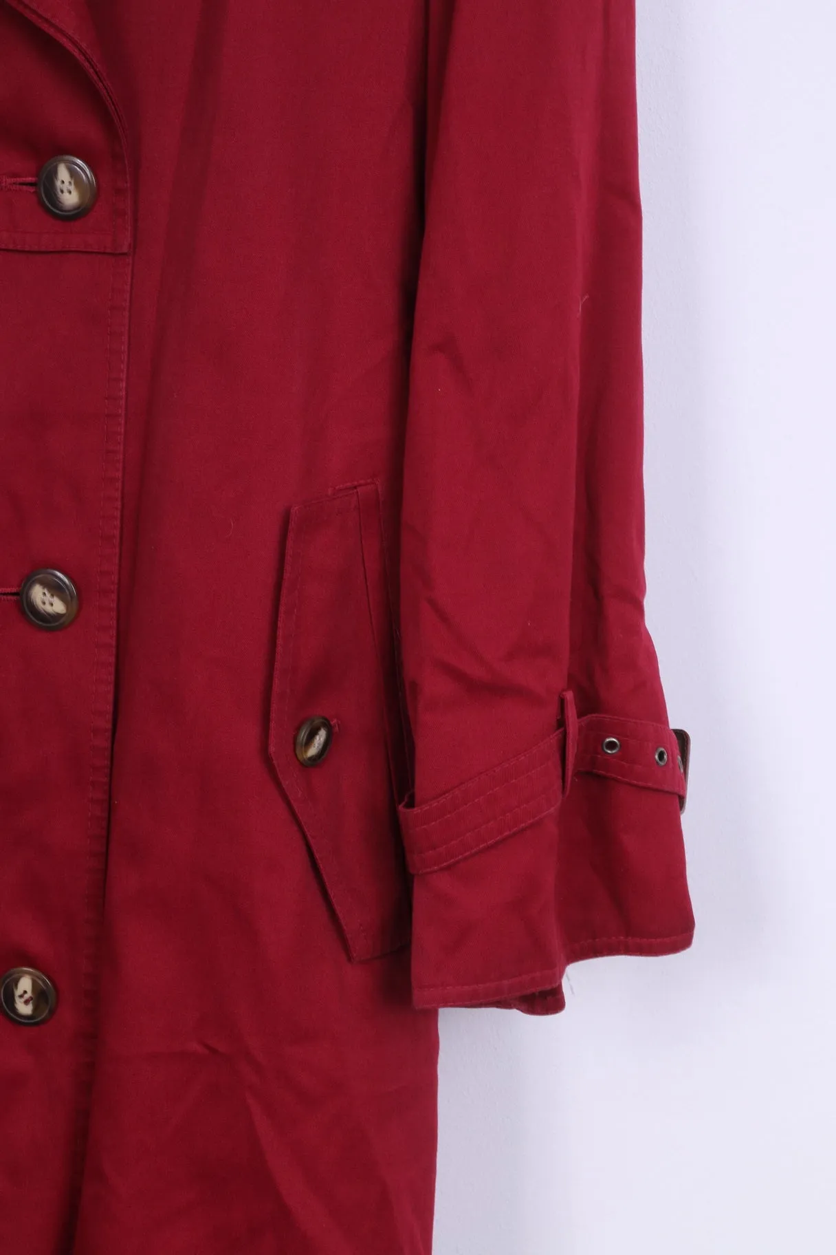 Four Seasons of London Womens 14 XL Coat Trench Red Double Breasted