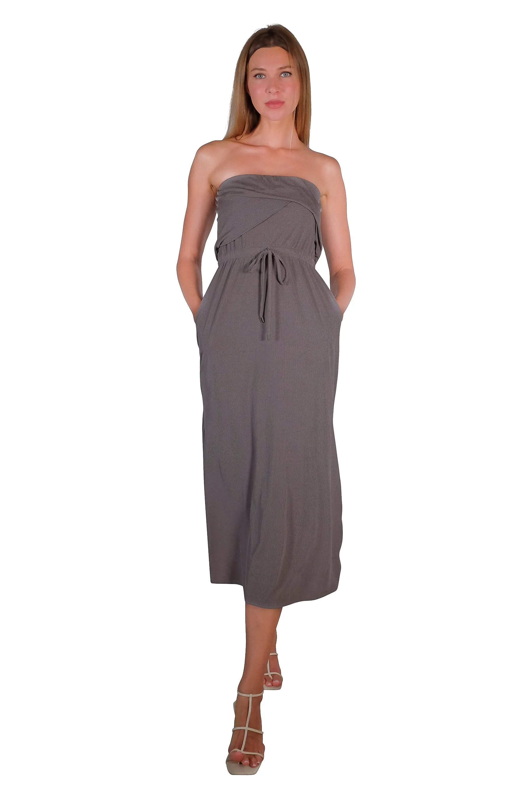 Genni Rib Knit Strapless Dress