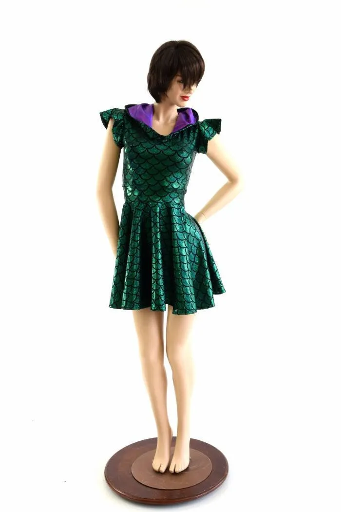 Green Dragon Hoodie Skater Dress