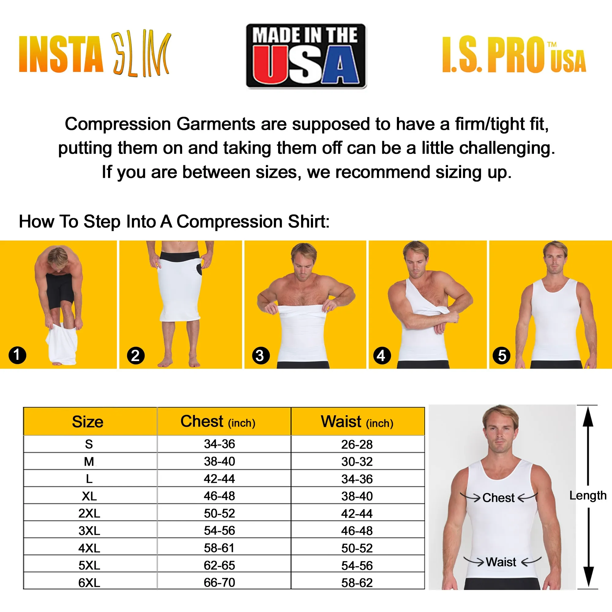 Insta Slim Sleeveless Compression Muscle Tank Panel Belt ISMSFP01