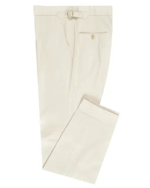 Ivory Cotton Twill Dress Pant