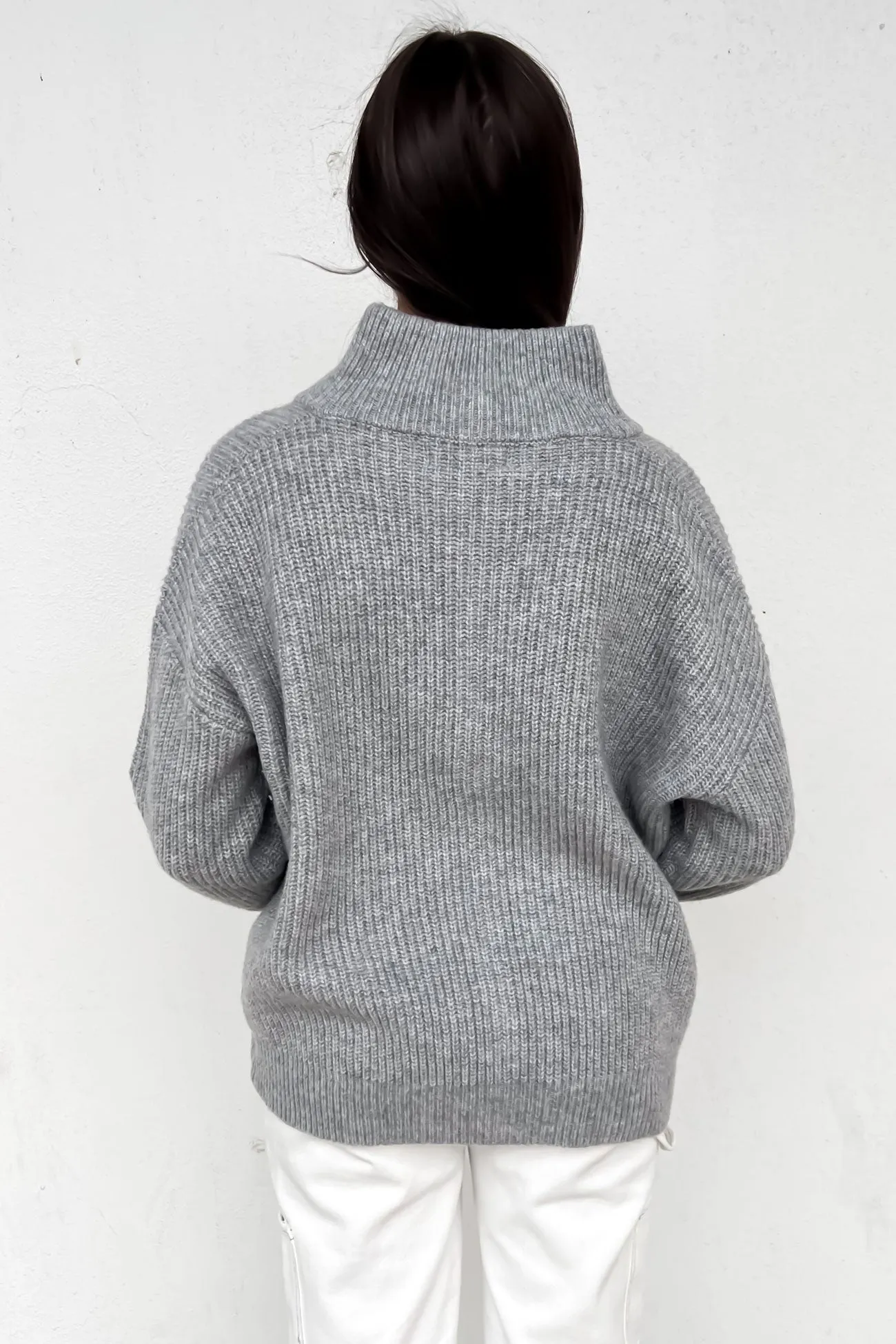 Leila Knit Zip Jumper Grey