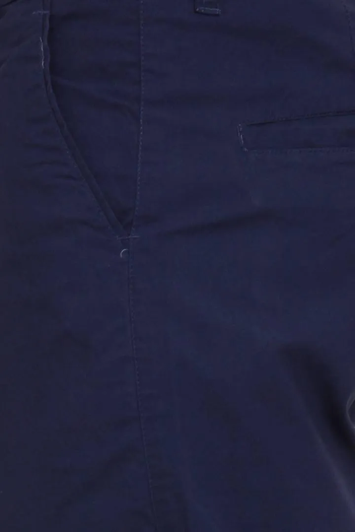 Men's Blue Cotton Solid Mid-Rise Casual Regular Fit Chinos