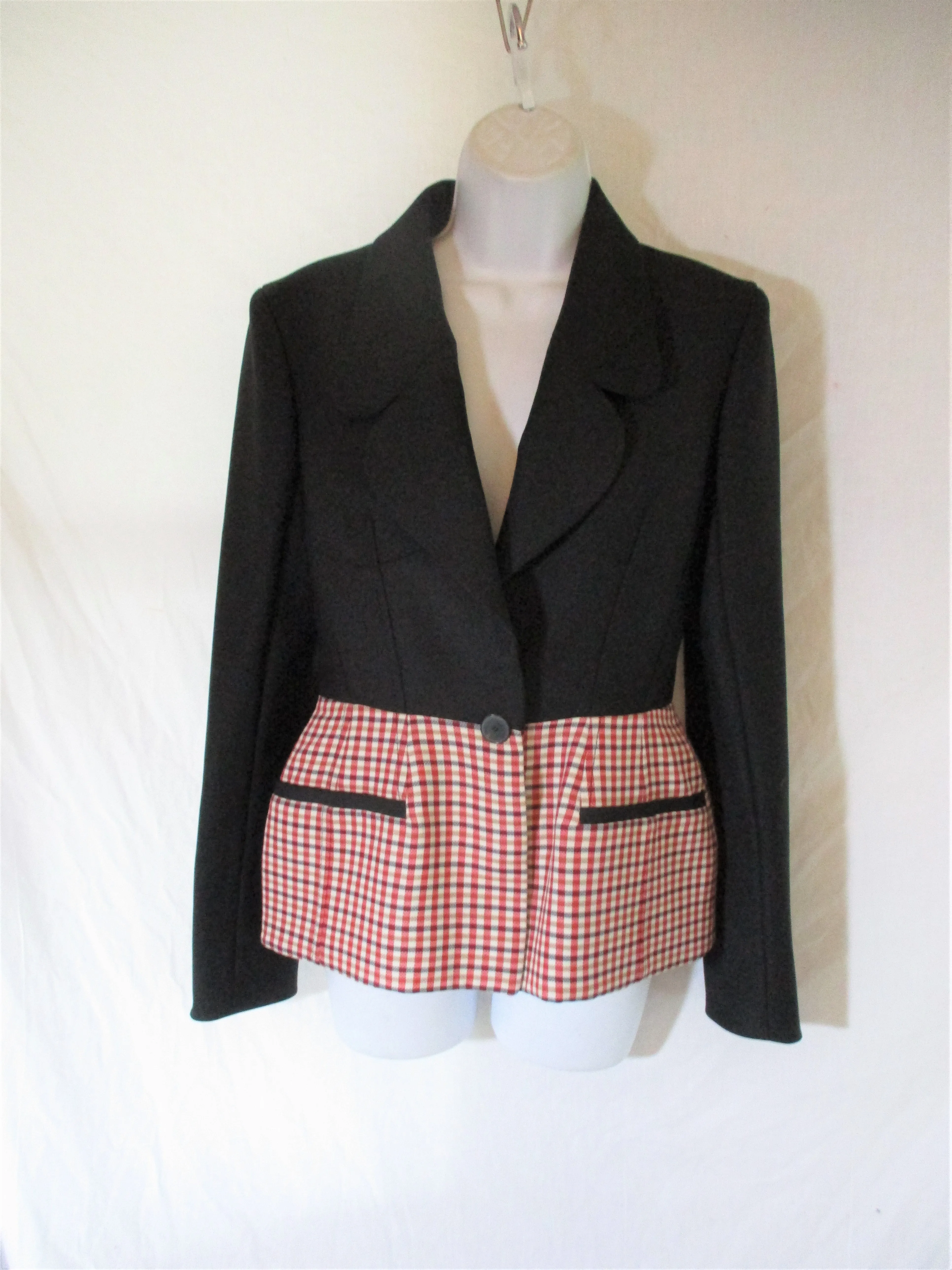 NWT NEW CHRISTIAN DIOR PARIS VEST PLAID CHECK jacket coat 38 Rouge Classic