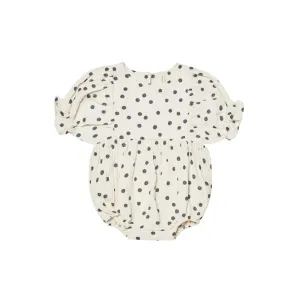 Quincy Mae Cosette Romper - Navy Dot