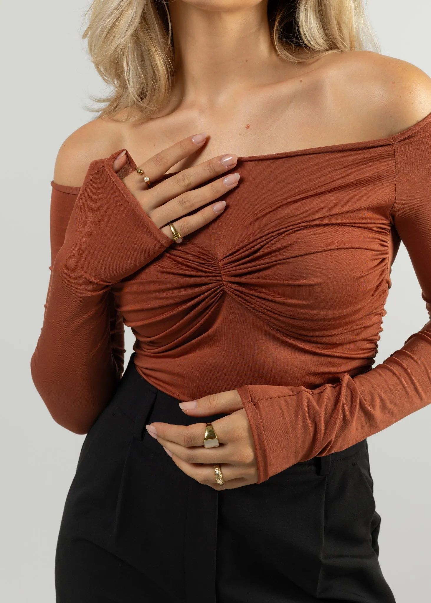 Shimmery Top Terracota