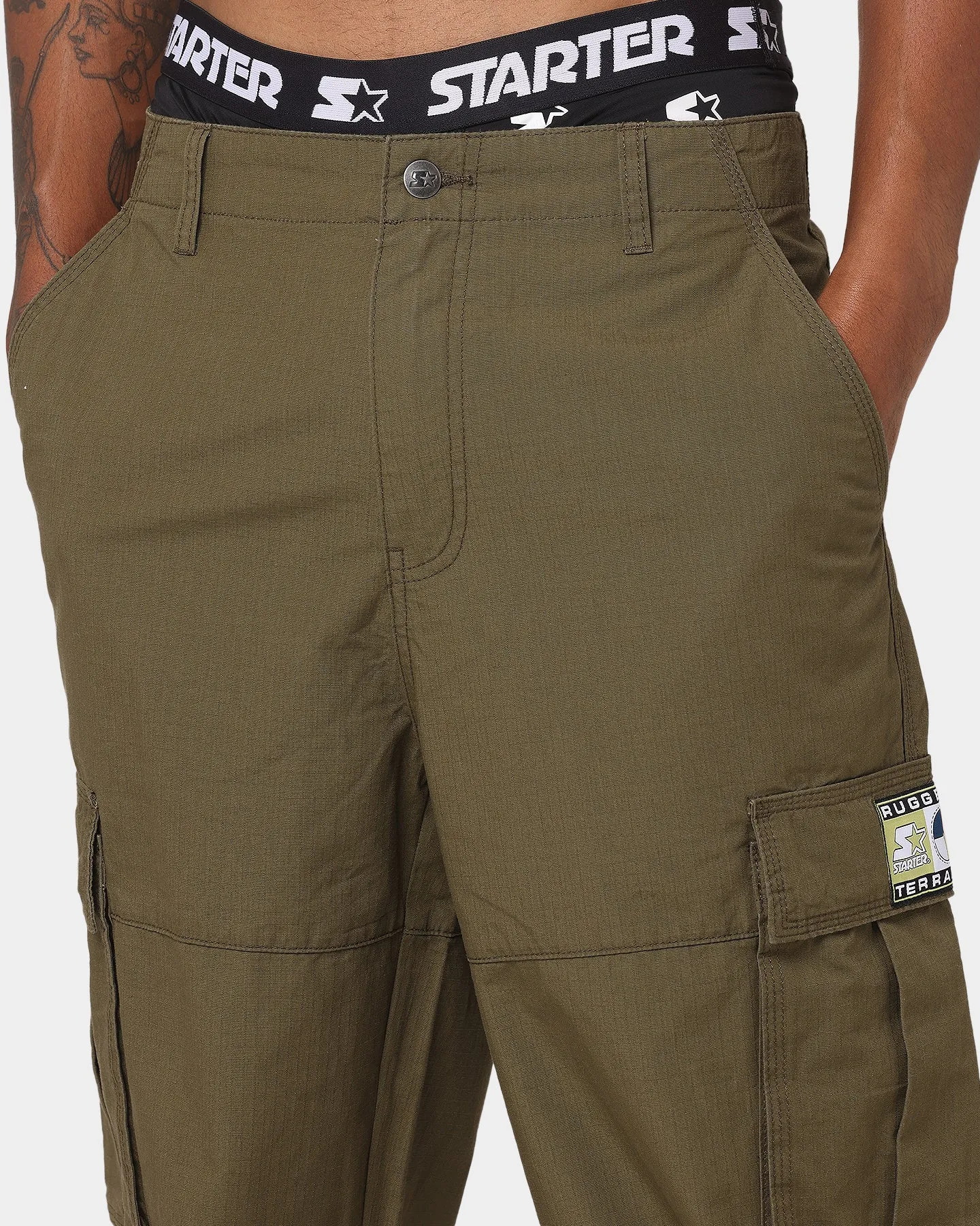 Starter Rugged Terrain Cargo Pants Khaki Green