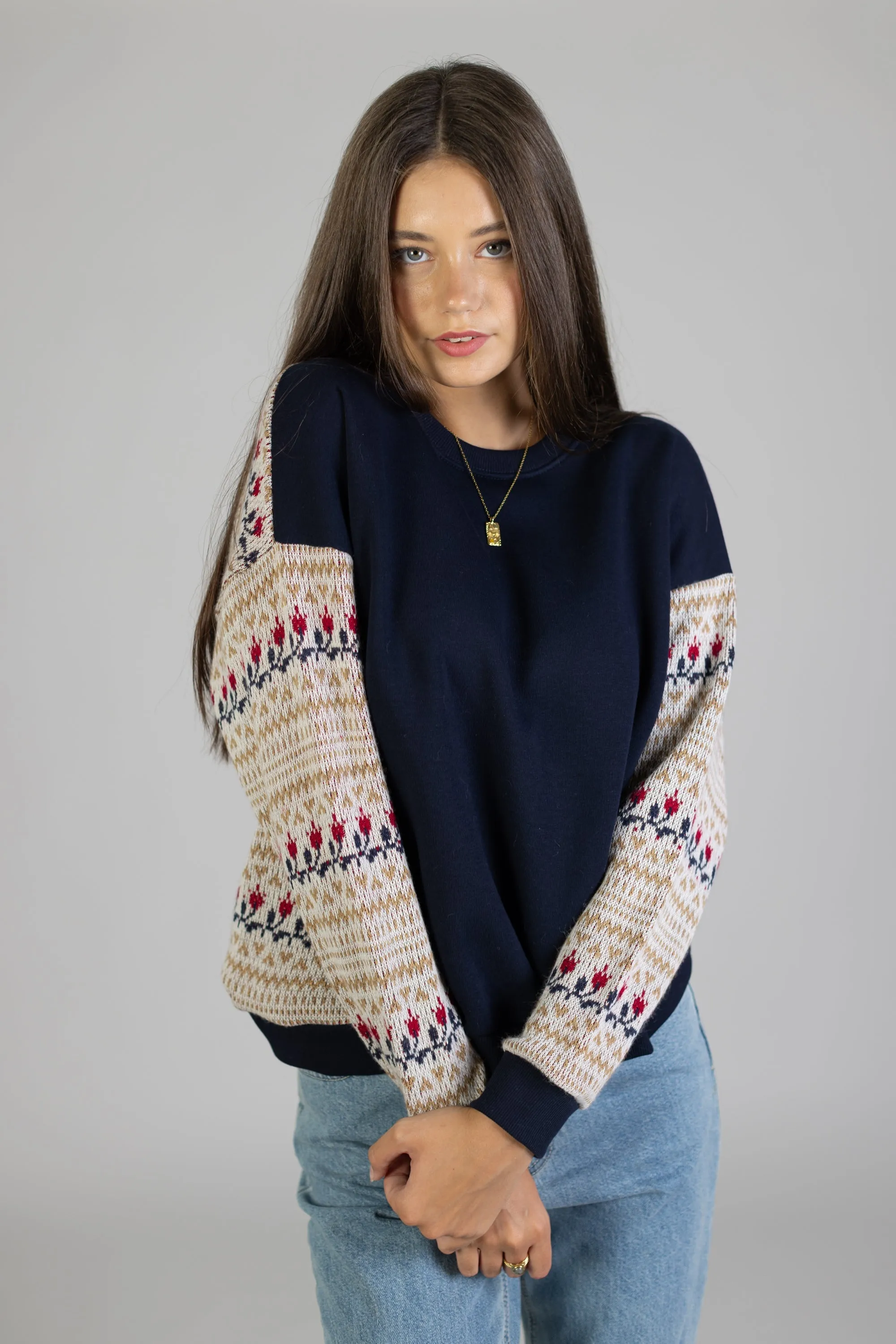 Sweater Wanderlust Blue Folk