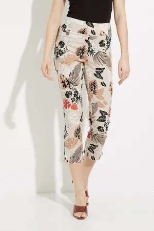 Tropical Print Cuffed Pants