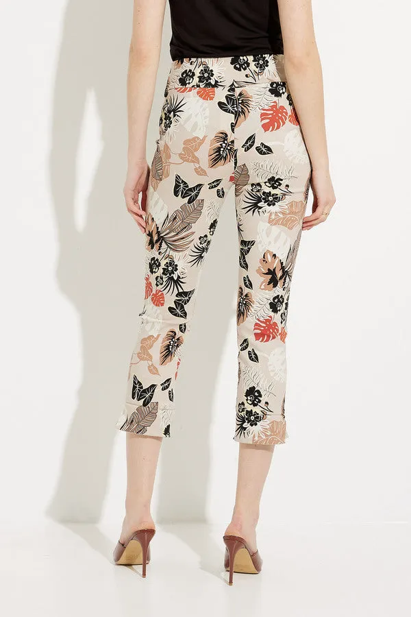 Tropical Print Cuffed Pants