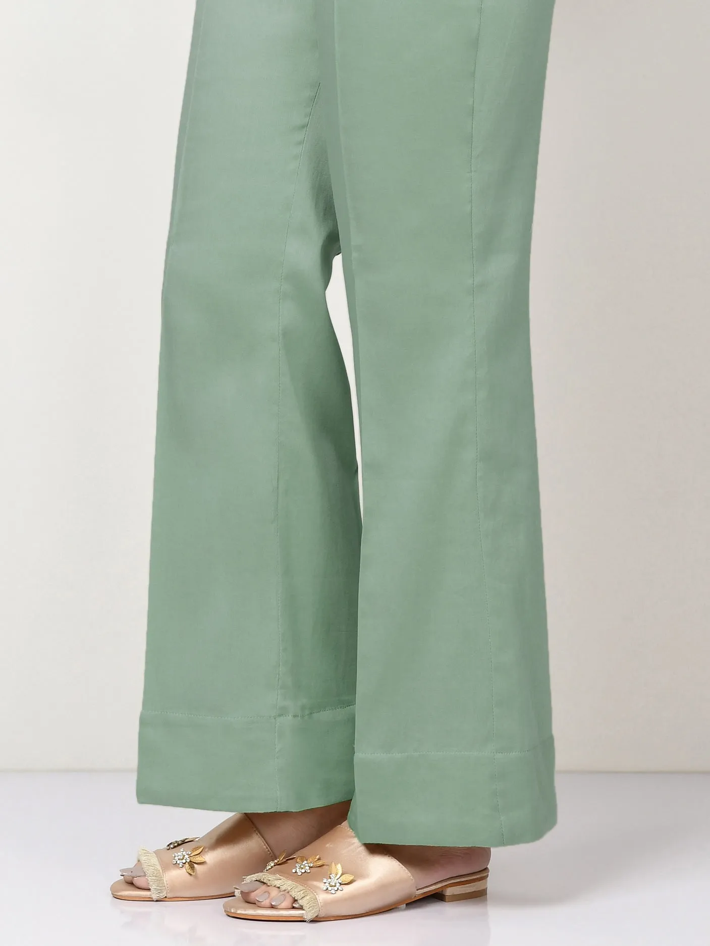 Unstitched Cambric Trouser - Pearl Green