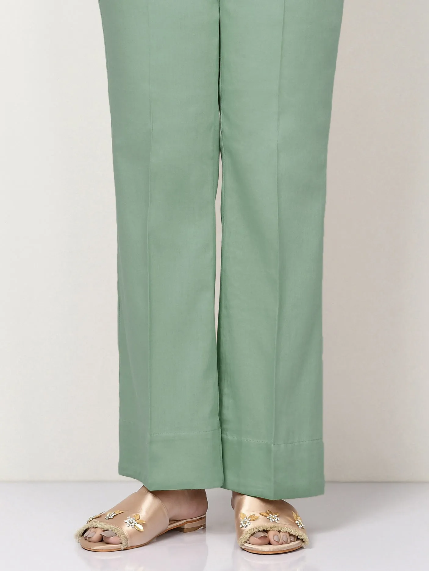 Unstitched Cambric Trouser - Pearl Green