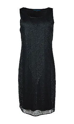 womens-black-sleeveless-embroidery-mini-chinlon-dress