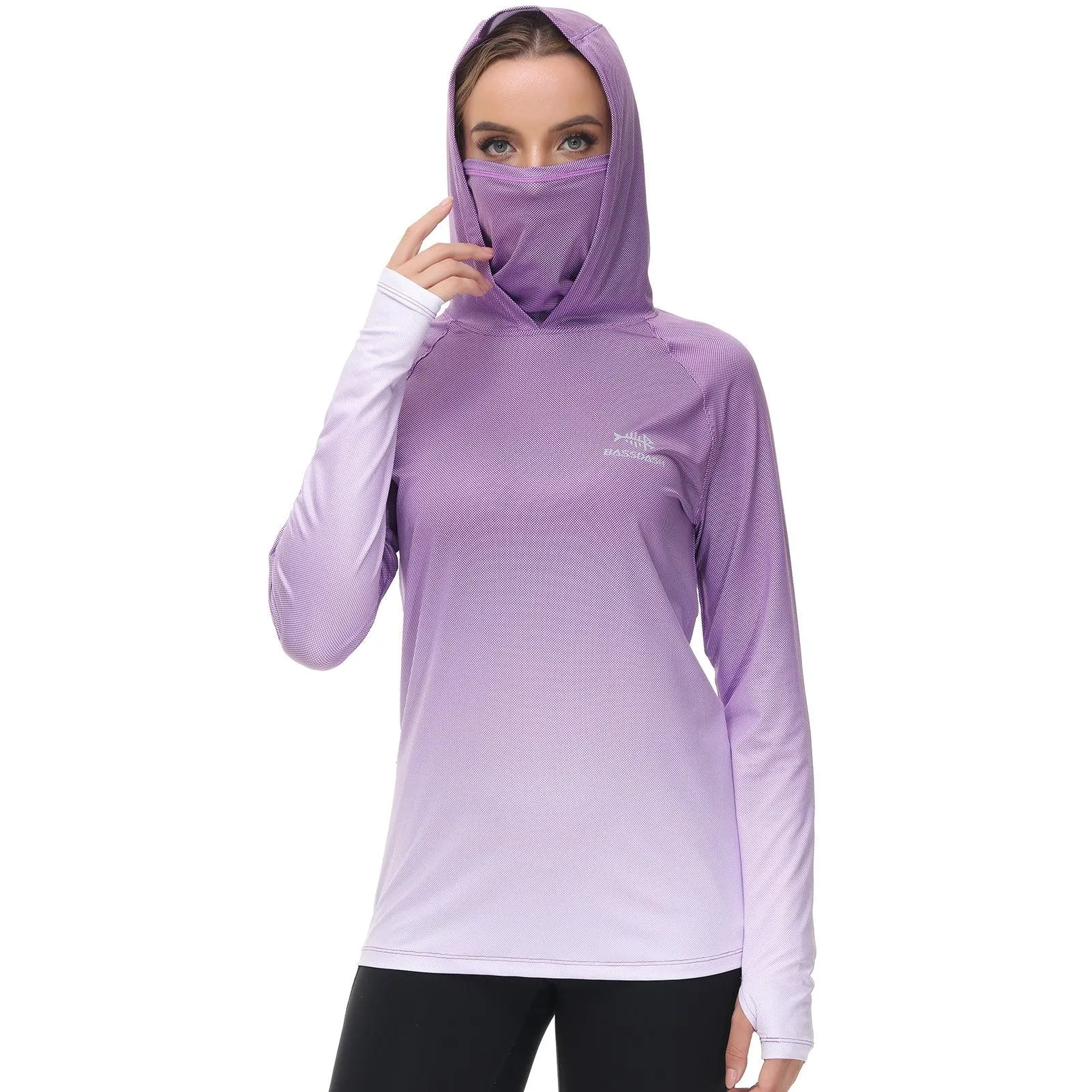 Women's UPF 50  Fishing Hoodies with Face Mask Thumb Holes FS23W