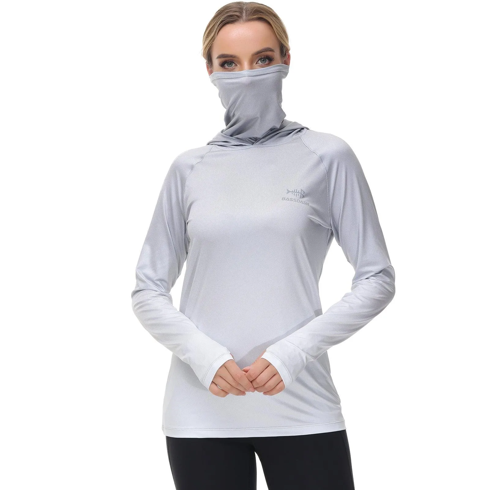 Women's UPF 50  Fishing Hoodies with Face Mask Thumb Holes FS23W