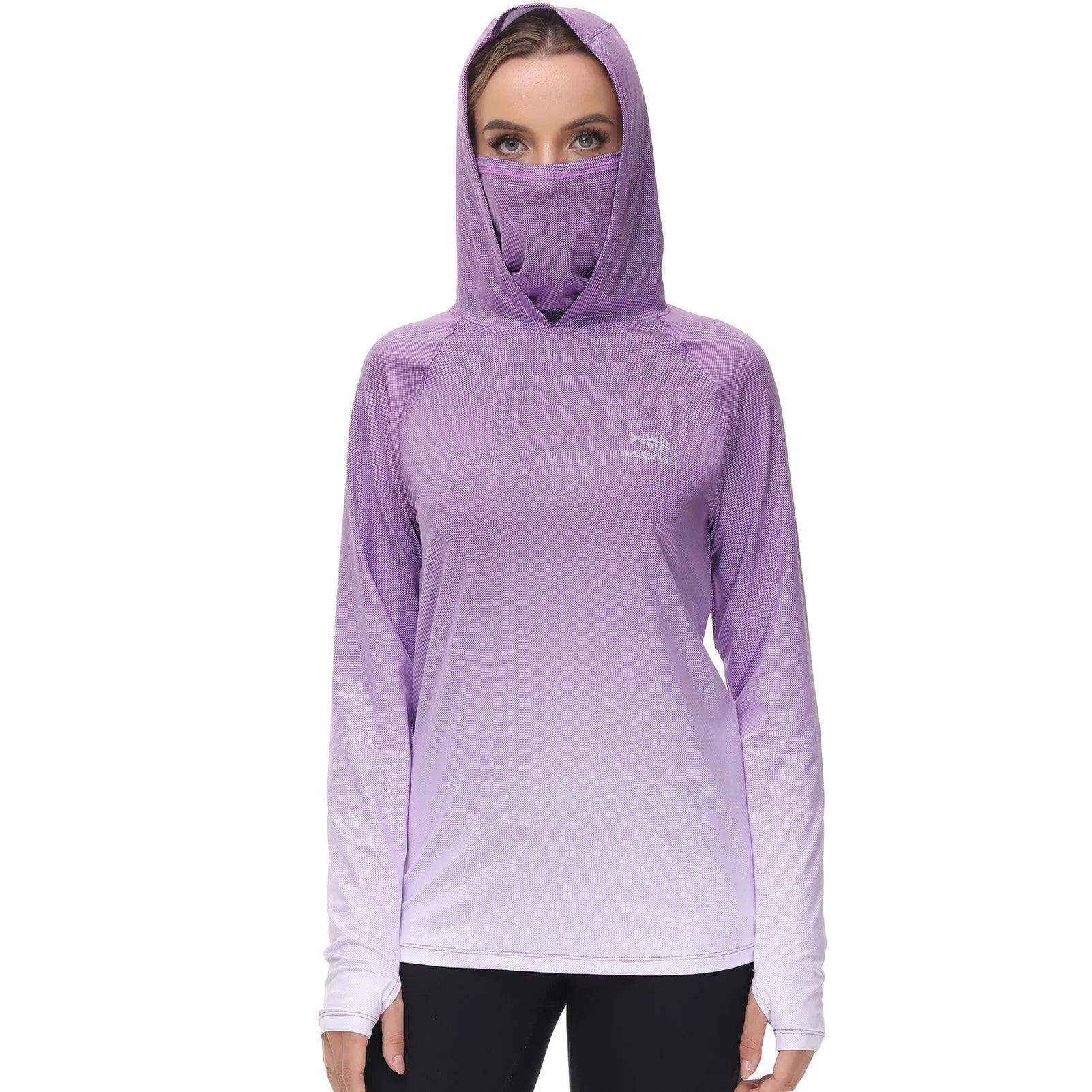 Women's UPF 50  Fishing Hoodies with Face Mask Thumb Holes FS23W