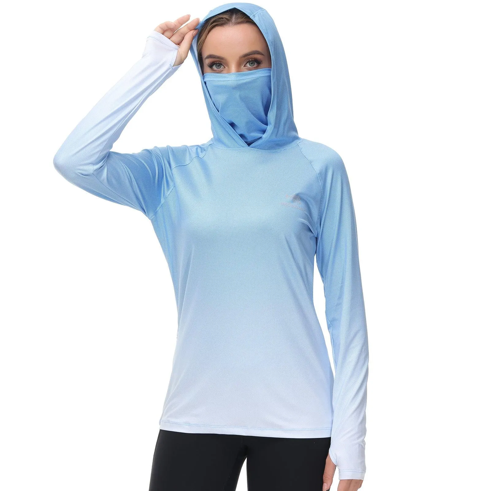 Women's UPF 50  Fishing Hoodies with Face Mask Thumb Holes FS23W