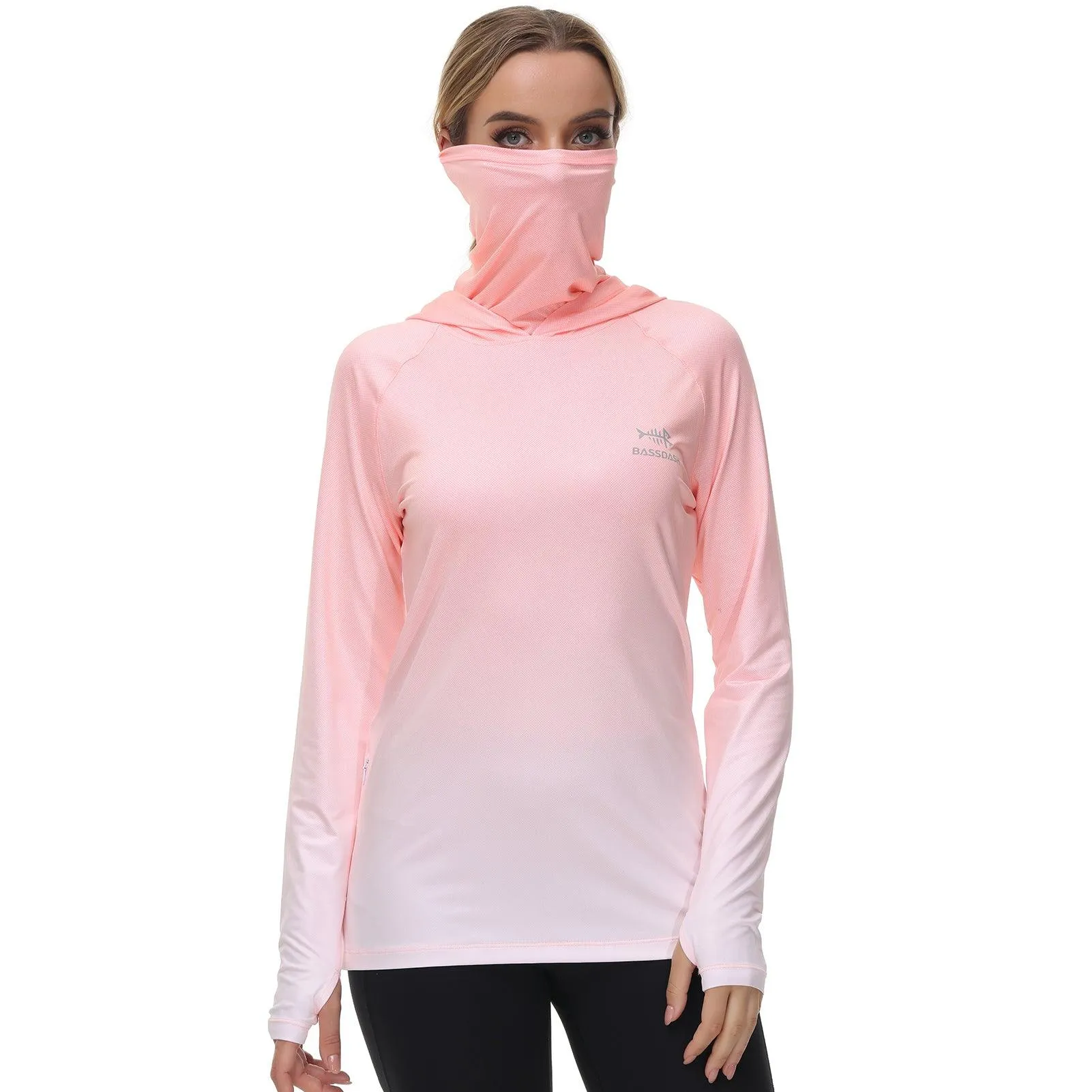 Women's UPF 50  Fishing Hoodies with Face Mask Thumb Holes FS23W